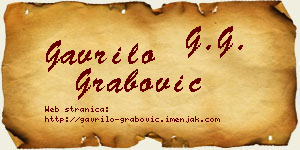 Gavrilo Grabović vizit kartica